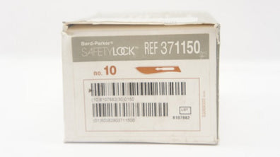 BD 371150 Bard-Parker Safety Lok No 10 Surgical Blades - Box of 150